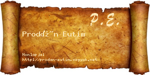 Prodán Eutim névjegykártya